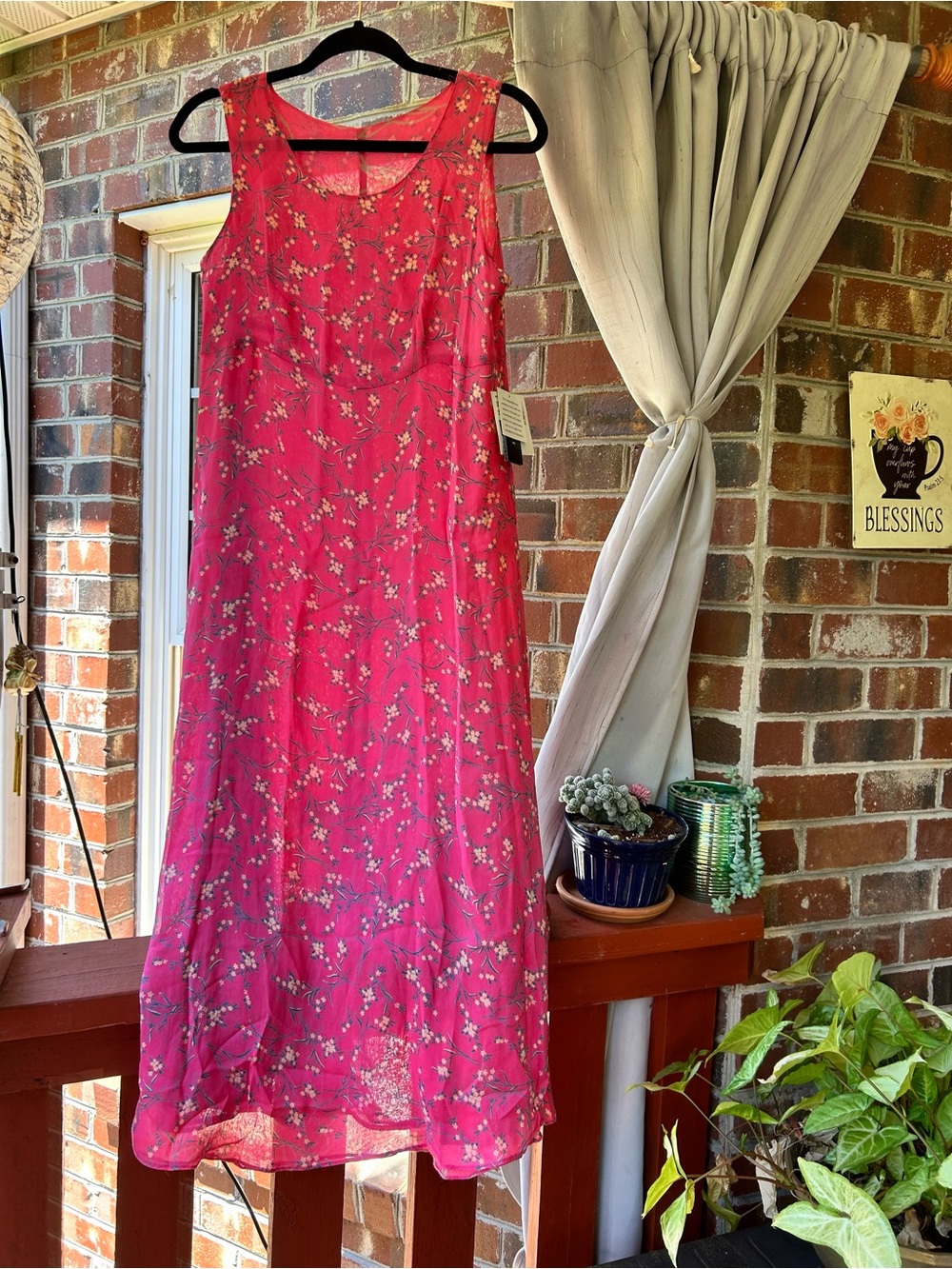 Sag Harbor Sleeveless Pink Midi/Maxi Dress Sz S/P Reversible Floral Pattern NWT